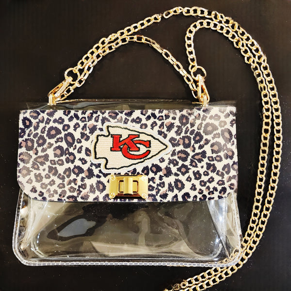 KC Chiefs Clear Stadium Bag w/Removable Crossbody Chain