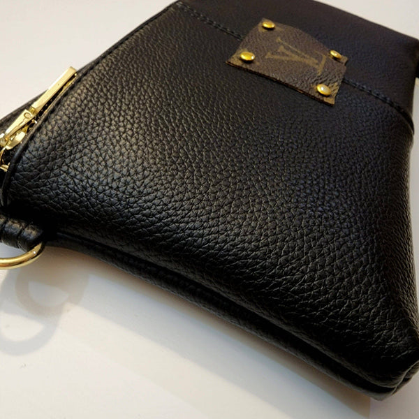 The WOW Wristlet/Crossbody in Black Crossbody Upcycled Gemz 