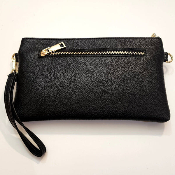 The WOW Wristlet/Crossbody in Black Crossbody Upcycled Gemz 